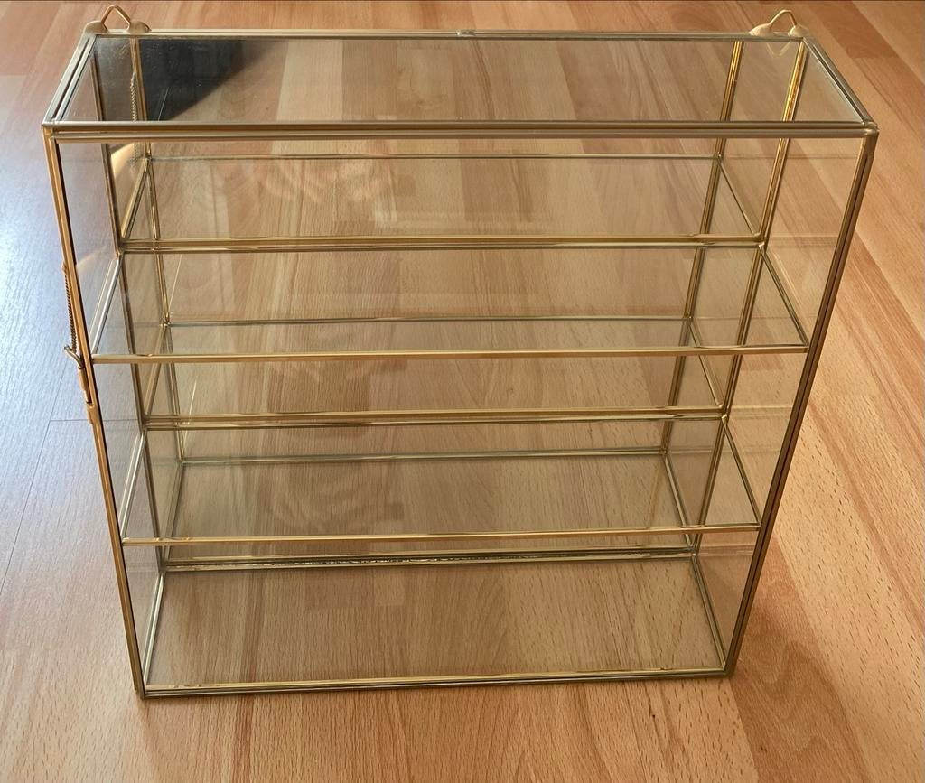 Glazen vitrine kastje, Ophalen, Met plank(en), Minder dan 50 cm, Gebruikt