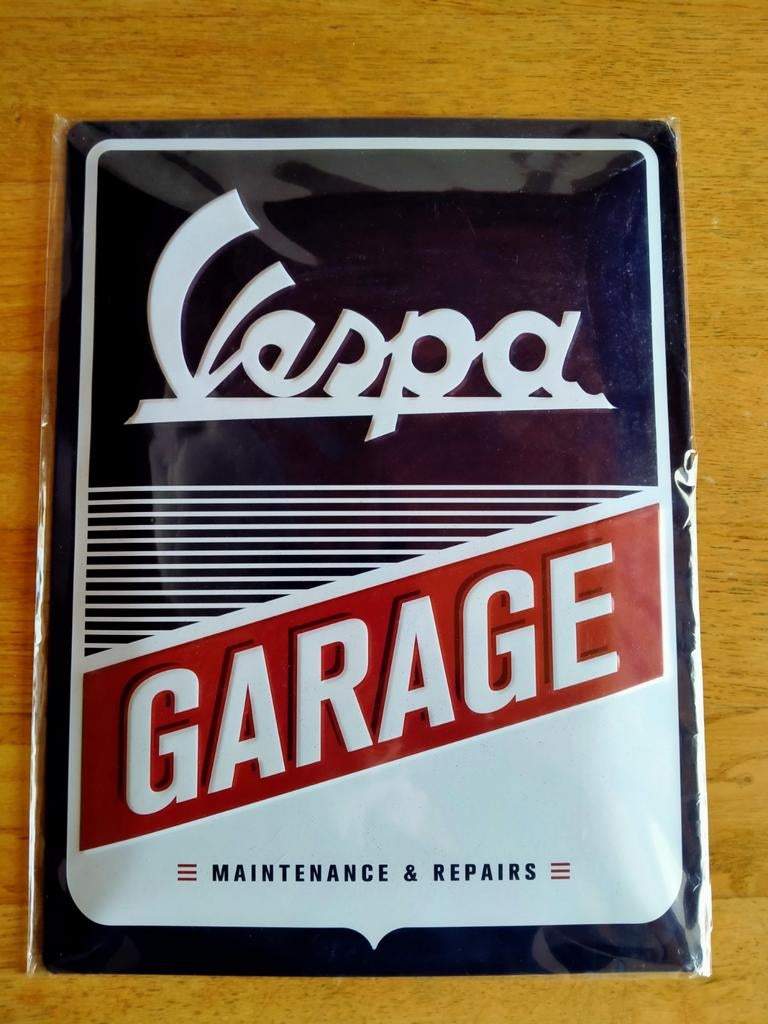 Vespa metalen wandplaat nostalgic art, Ophalen of Verzenden, Nieuw, Reclamebord