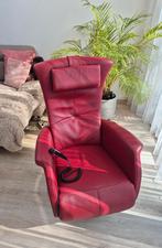 Relax Fauteuil - leer - draaibaar - rood, Ophalen, Gebruikt, Minder dan 75 cm, Leer