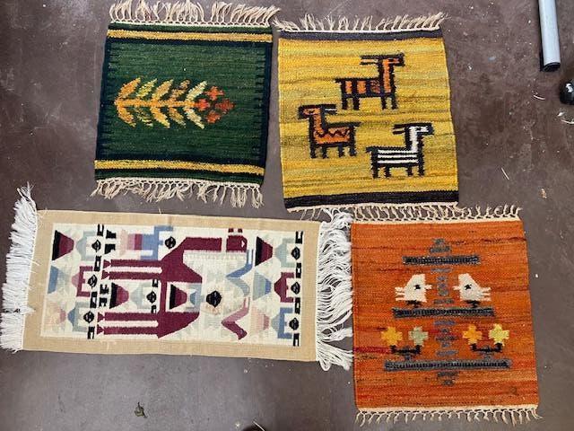 4 geweven kleedjes, Huis en Inrichting, Stoffering | Tapijten en Kleden, Minder dan 50 cm, 50 tot 100 cm, Ophalen of Verzenden