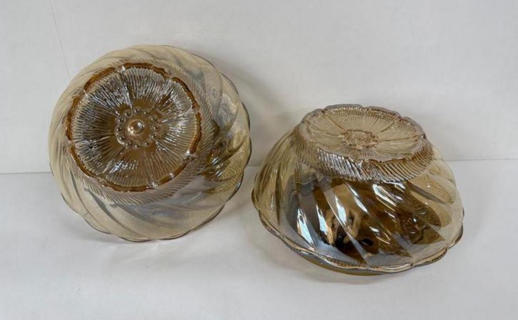 Amber lampen bloem mid century plafondlamp, Huis en Inrichting, Ophalen of Verzenden, Zo goed als nieuw, Glas, Art Deco