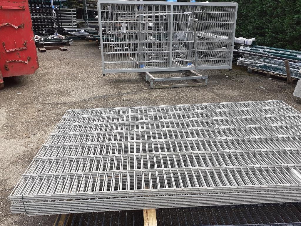 Draaipoort 6 m met dubbelstaafmat, Tuin en Terras, Tuinhekken en Hekwerk, Ophalen, Nieuw, IJzer, Dubbelstaafmat hekwerk