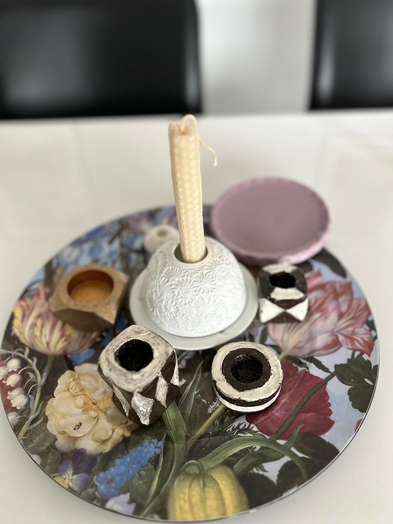 Handgemaakte keramische kandelaars, Ophalen of Verzenden, Zo goed als nieuw, Overige materialen, Minder dan 25 cm