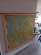 OUDE LINNEN SCHOOLKAART VAN EUROPA 160 X 140 CM, Ophalen of Verzenden, Aardrijkskunde