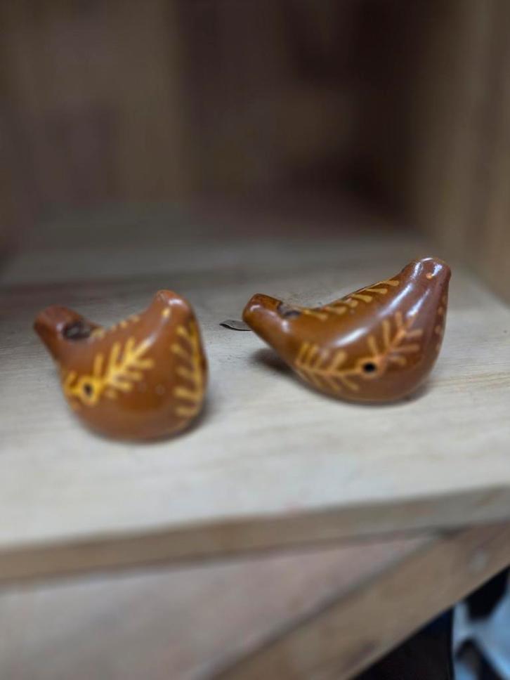 Set van 2 keramische vogel fluitjes - handgemaakt, Antiek en Kunst, Antiek | Keramiek en Aardewerk, Ophalen of Verzenden