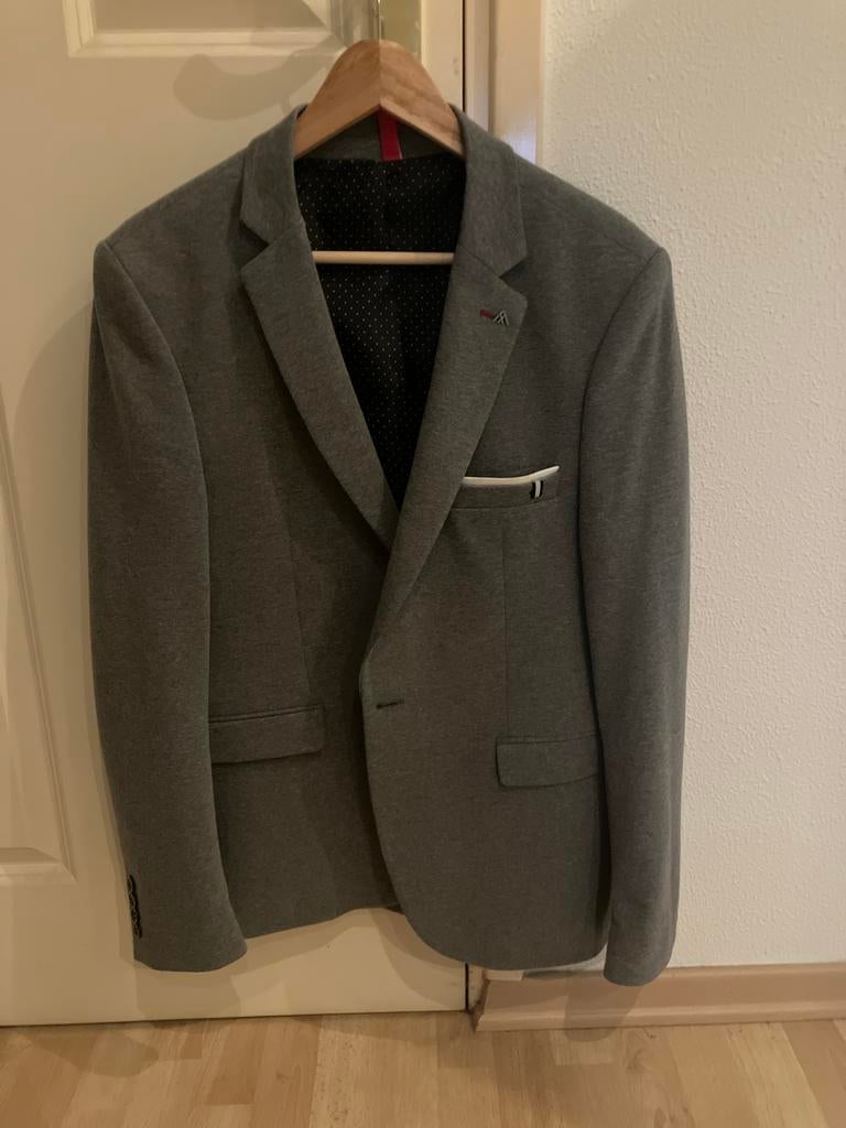 Stijlvol Grijs Heren Colbert Maat 52, Ophalen of Verzenden, Zo goed als nieuw, Maat 52/54 (L), Grijs