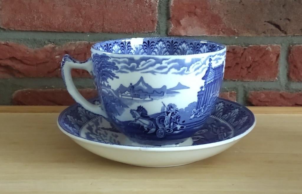 oversized cup & saucer Cauldon England, volgnr 2, Antiek en Kunst, Ophalen of Verzenden