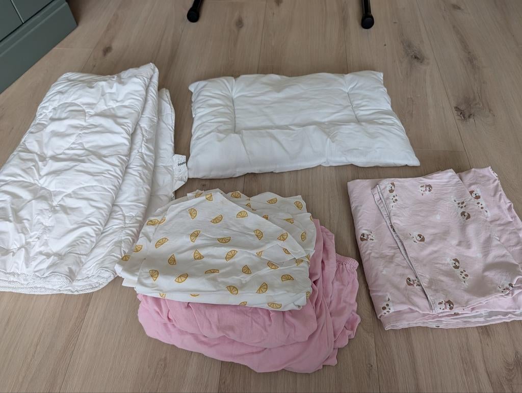 Beddengoed peuterbed, Ophalen, Jongetje of Meisje, Wit, Dekbedovertrek