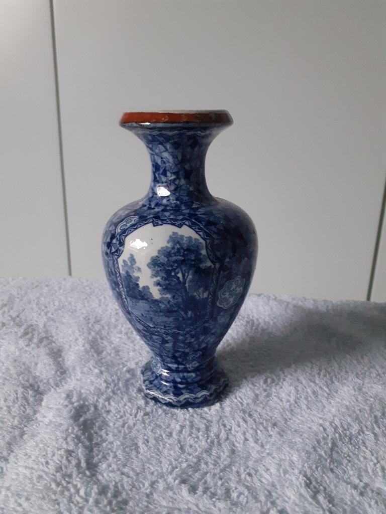 vaasje 1920 oud villeroy & boch bonn flamand blue blauw, Ophalen of Verzenden
