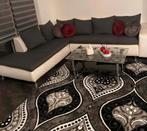 Moderne L-vormige hoekbank – 270 x 220 cm – Donkergrijs/Wit, Ophalen, Gebruikt, Leer, L-vormig / Hoekbank