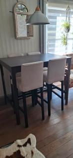 Hoog bartafel en stoelen, Ophalen of Verzenden, Zo goed als nieuw, 4 tot 6 stoelen