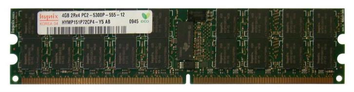 4GB 2Rx4 PC2-6400P DDR2-800 ECC, Hynix / HP HYMP151P72CP4-S5, Computers en Software, RAM geheugen