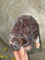 Galaxy Amethist Geode met Roze Calciet – Diep & Sprankelend, Ophalen of Verzenden, Mineraal