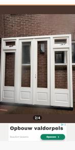 Pui met dubbele tuindeuren en zijlichten, Nieuw, Ophalen of Verzenden, Buitendeur, Glas