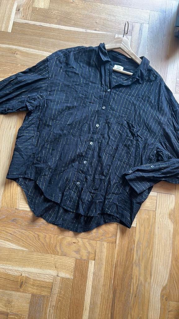 Closed blouse zwart goud L nieuw, Kleding | Dames, Ophalen of Verzenden, Nieuw, Maat 42/44 (L), Zwart