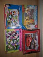 Pakket 4 Disney Puzzels: Mickey, Lion Guard, Minnie, Cars, Ophalen of Verzenden, 10 tot 50 stukjes, Gebruikt, 2 tot 4 jaar
