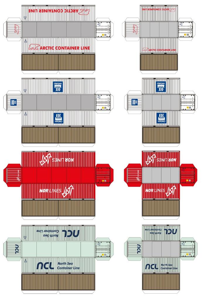 Bouwplaten voor Noorse containers, schaal N, Gelijkstroom, Overige typen, Nieuw, Ophalen