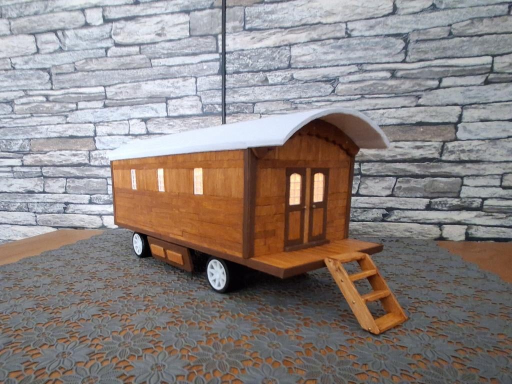 Grote Woonwagen Miniatuur met Verlichting., Verzenden, Nieuw, Decoratie