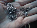 mooie stevige echt zilveren lange jasseron ketting 80 cm, Sieraden, Tassen en Uiterlijk, Kettingen, Ophalen of Verzenden, Zo goed als nieuw