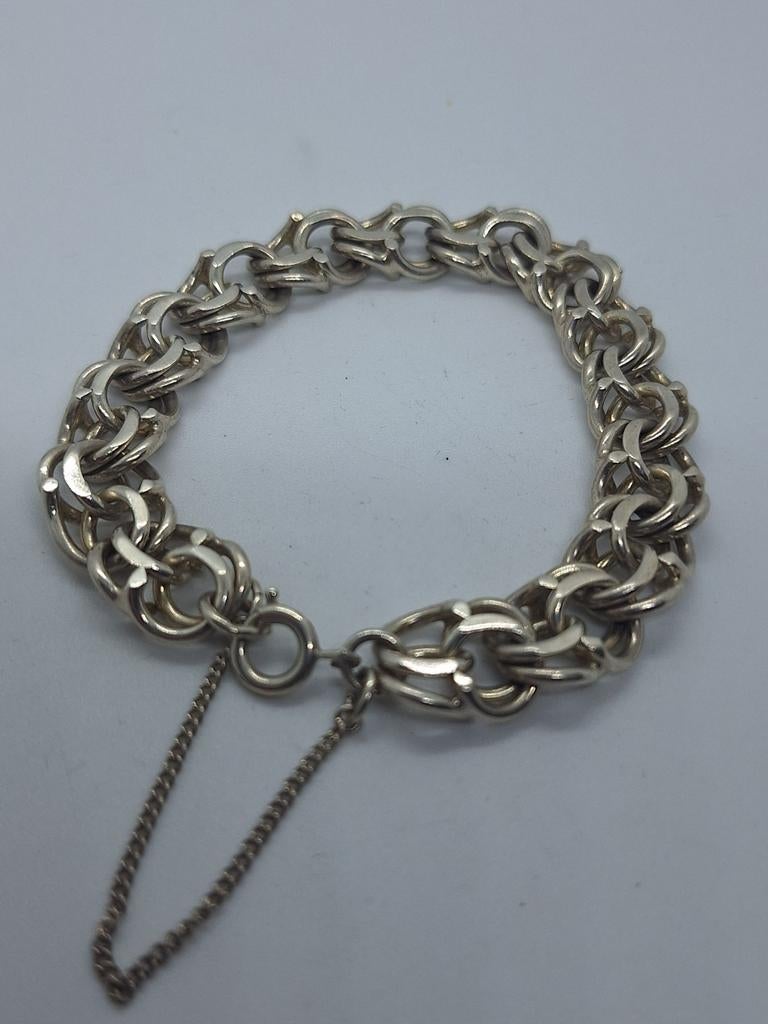 Zware Zilveren Armband 925 - 20 cm, 1.2 cm breed, Sieraden, Tassen en Uiterlijk, Armbanden, Ophalen of Verzenden, Gebruikt, Zilver