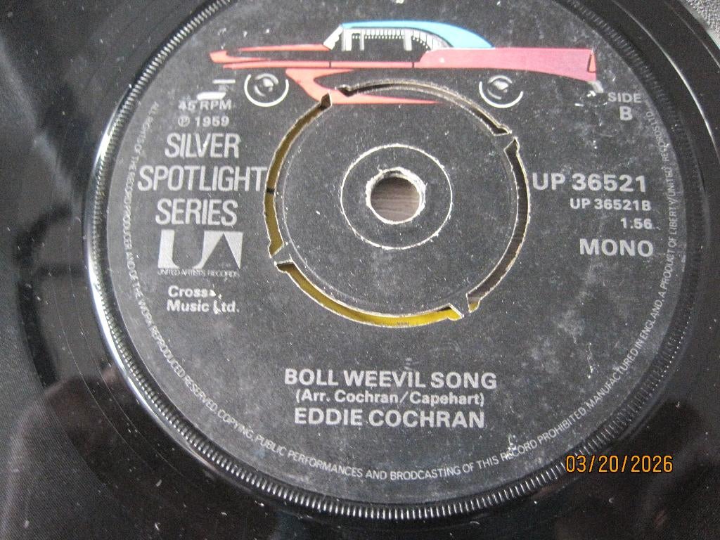 Eddie Cochran   -   Boll weevil song, Gebruikt, 7 inch, Single, Ophalen of Verzenden