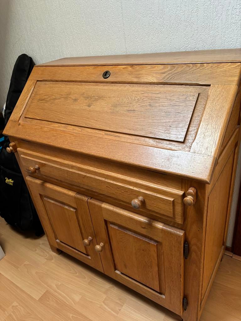 Massief Eiken Secretaire (Oisterwijk) - 100x90x45 cm, Ophalen, Gebruikt