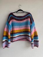 Loavies Y2K kleurrijke grof gebreide trui, Loavies, Blauw, Maat 42/44 (L), Ophalen of Verzenden