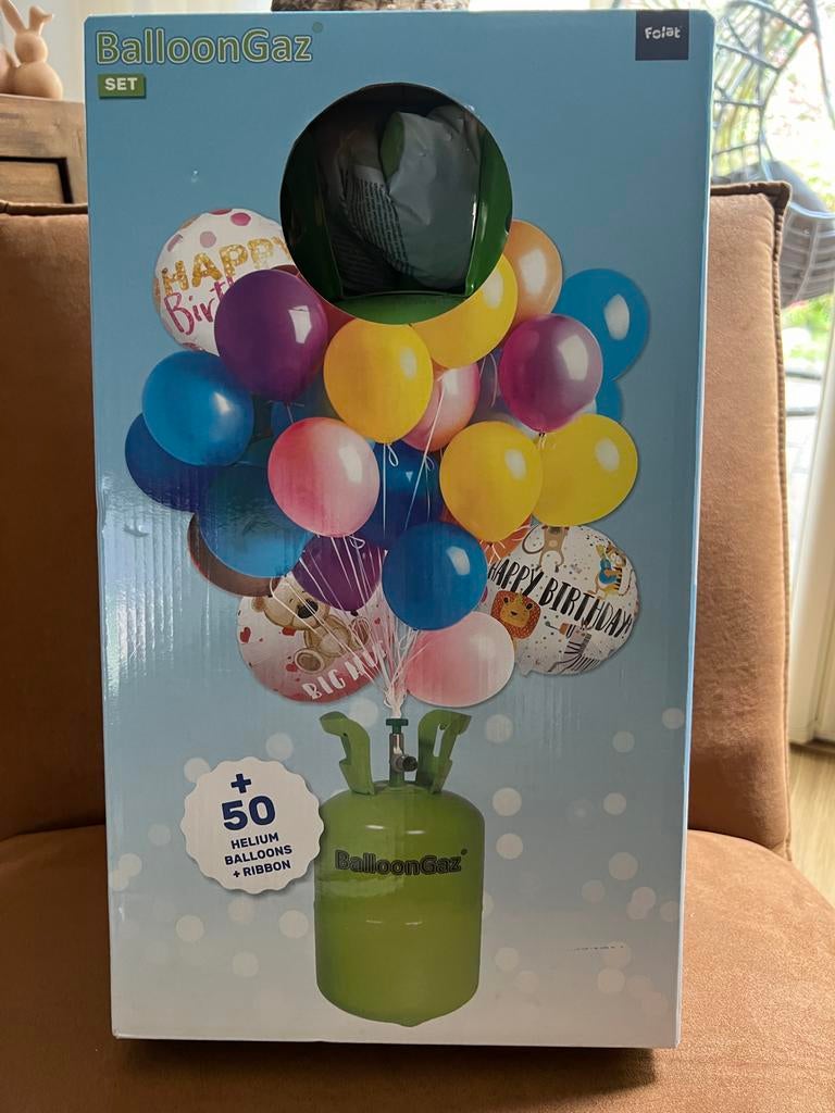 Ballonnen Opblaas Apparaat Folat met 50 helium ballonnen, Hobby en Vrije tijd, Feestartikelen, Ophalen of Verzenden, Nieuw, Feestartikel