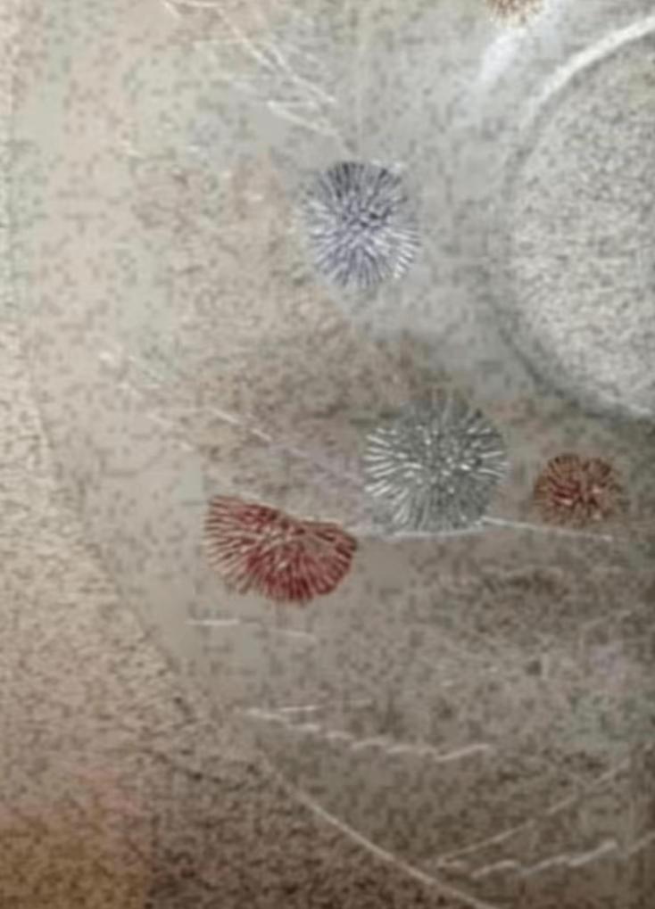 Glazen schaal gekleurde bloemen, herfstbladeren decoratie, Schaal, Rond, Ophalen of Verzenden, Glas