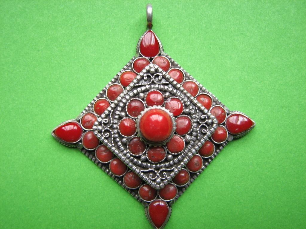 Prachtige Zilveren Hanger met Bloedkoraal - doosje, Verzenden, Zilver, Hanger, Met edelsteen