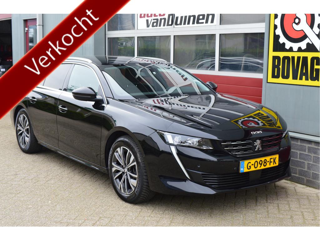 Peugeot 508 SW 1.6 PureTech Blue Lease Allure O.a: Afn Haak,, 745 kg, 4 cilinders, Leder en Stof, Zwart