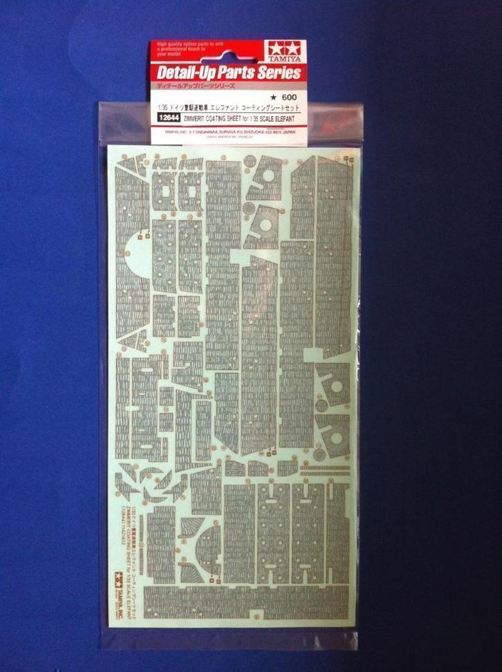 Tamiya	12644	Zimmerit coating sheet Elefant	1/35, Overige merken, Auto, Verzenden, Groter dan 1:32