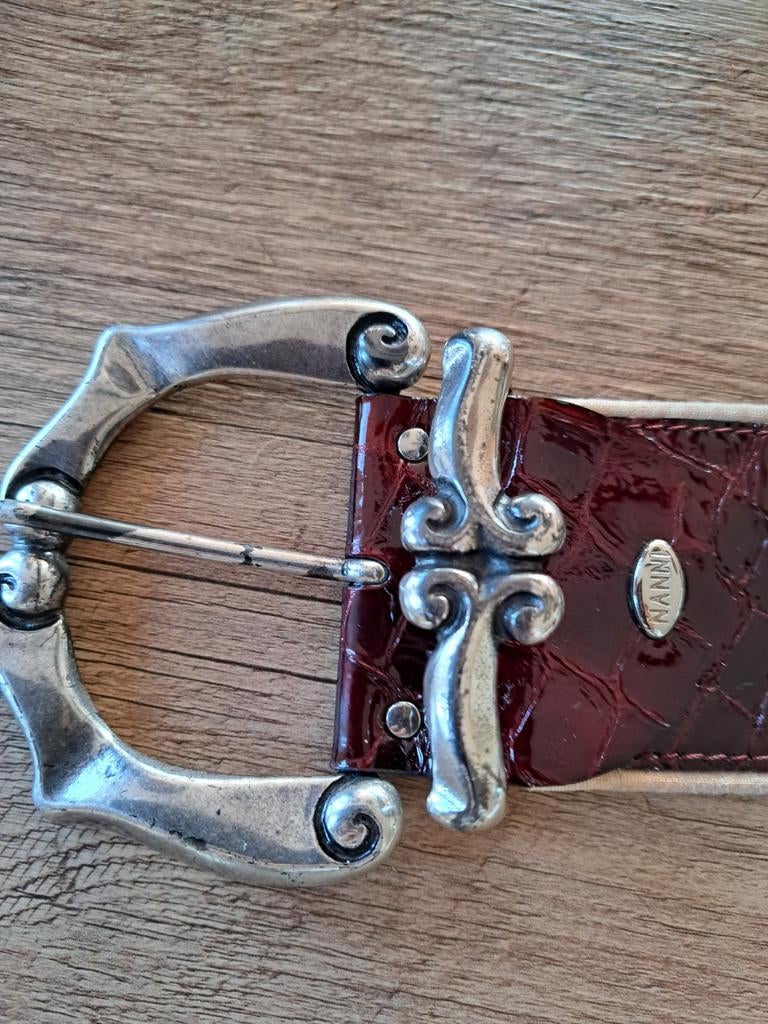 Prachtige Nanni Croco leren riem 85 cm, Kleding | Dames, Riemen en Ceinturen, Ophalen of Verzenden, Zo goed als nieuw, Bruin, 80 tot 90 cm