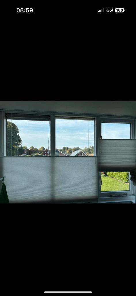 Veneta Plisse gordijnen, Ophalen, Gebruikt, 100 tot 150 cm, Plisse