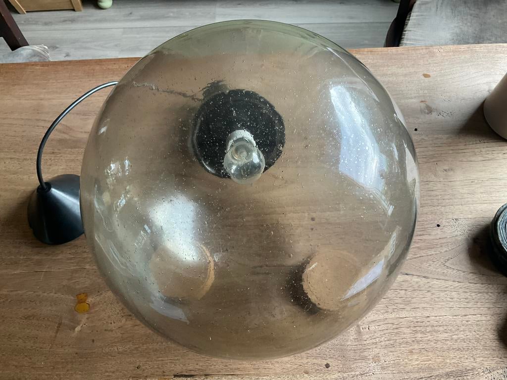 Vintage hangende bollamp, Ophalen, Overige kleuren, 25 tot 50 cm, Rond