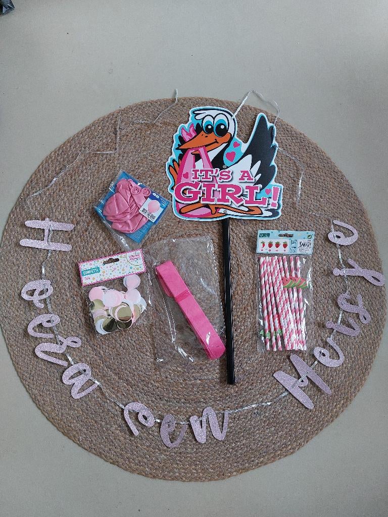 Geboorteversiering meisje in nette staat, Ophalen of Verzenden, Zo goed als nieuw, Versiering, Geboorte of Huwelijk