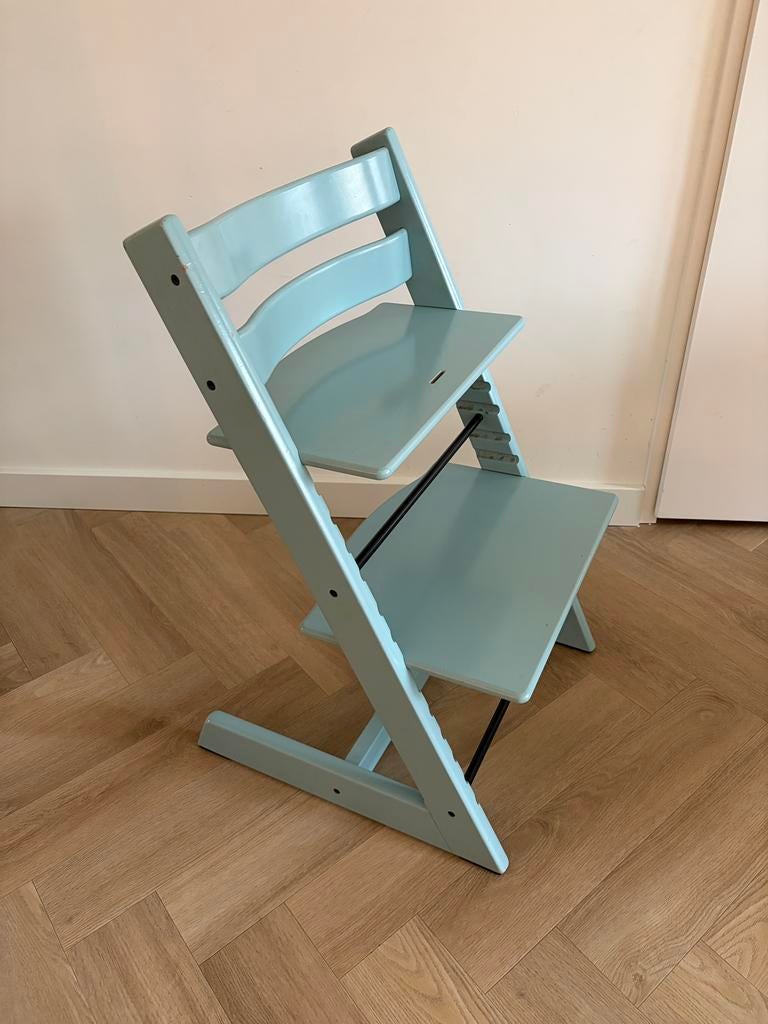 Stokke Trip Trap stoel turquoise, Ophalen, Zo goed als nieuw, Meegroeistoel