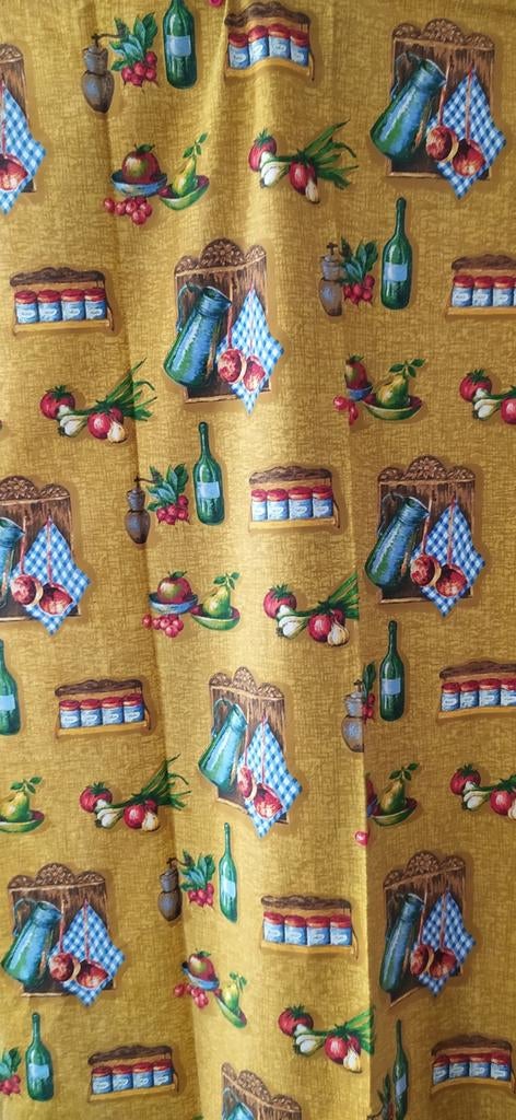 Vintage Keukengordijnen Jaren '50 - Groente Fruit etc Decor, Ophalen of Verzenden