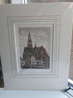 Originele gesigneerde ets Maassluis – Veldhorst, Ophalen of Verzenden