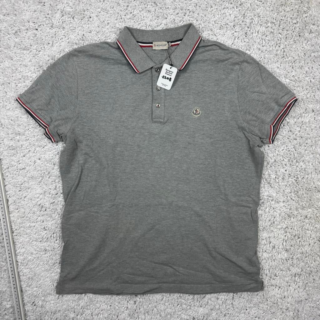 Origineel Moncler Polo Shirt XXL Grijs, G, G, Overige maten, Ophalen of Verzenden