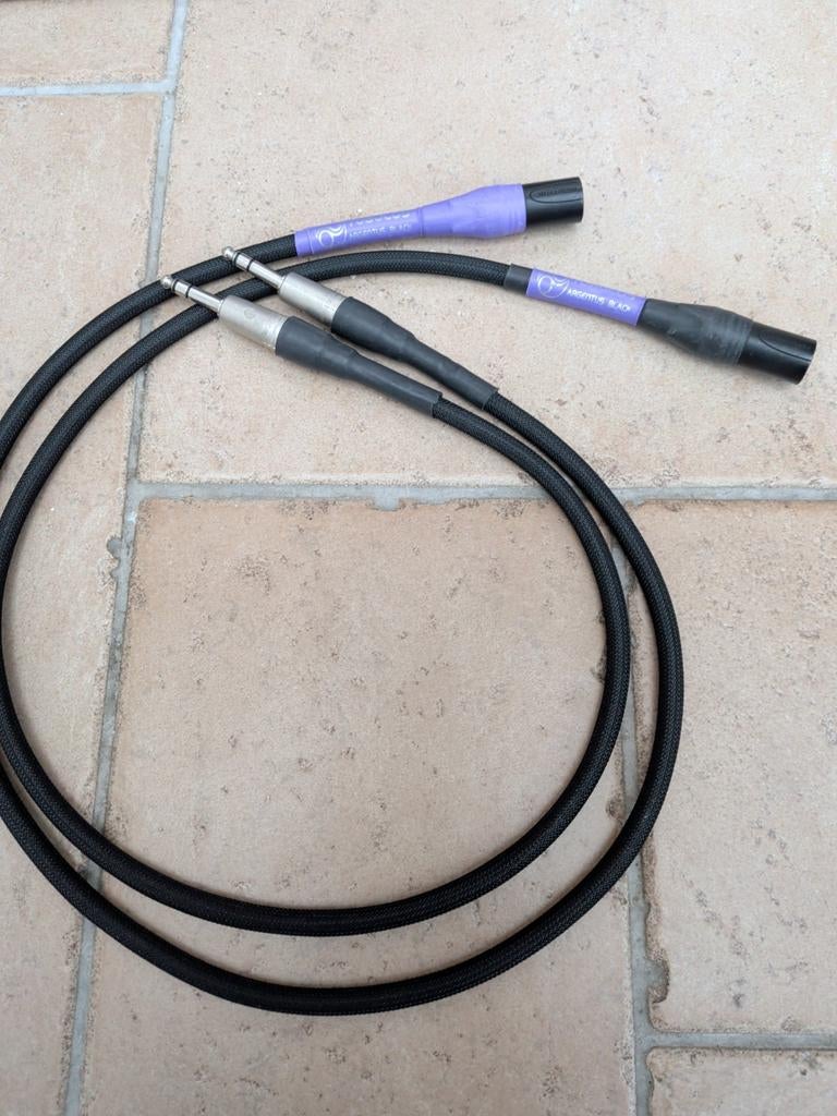 Tubulus Argentus Black Interlink Kabel - Jack naar XLR - 1m, Audio, Tv en Foto, Audiokabels en Televisiekabels, Ophalen of Verzenden