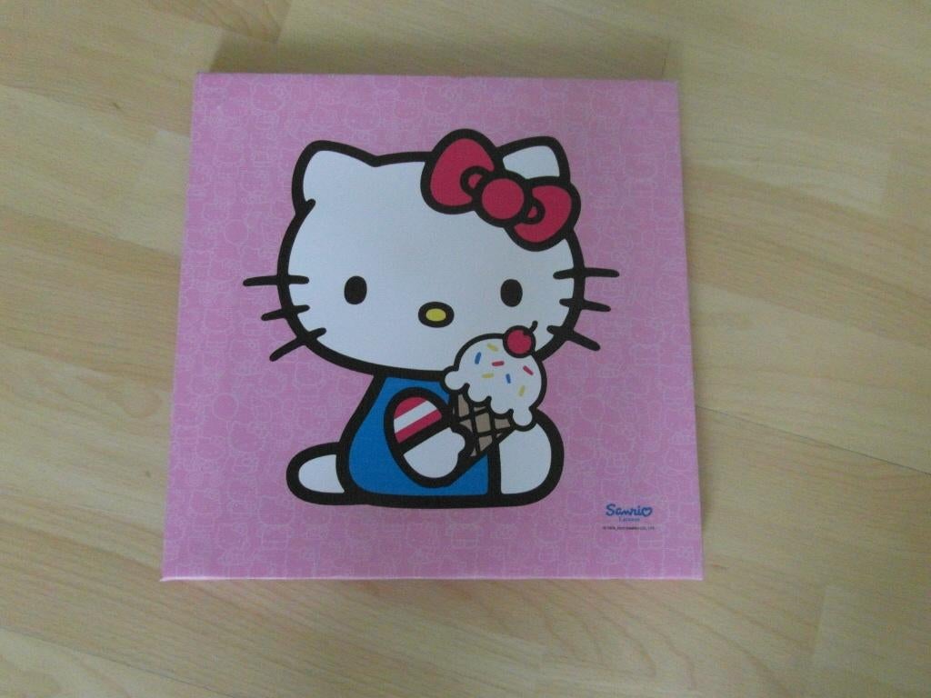 Schattig roze canvas schilderijtje van Hello Kitty, Ophalen of Verzenden, Zo goed als nieuw, Wanddecoratie