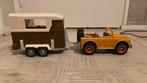Schleich auto+trailer, Verzenden, Gebruikt