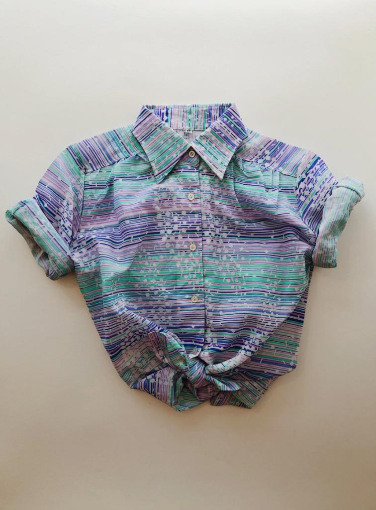 VINTAGE BLOUSE GROEN/PAARS - MAAT S | THE DARLING, Maat 38/40 (M), Overige kleuren, -, -