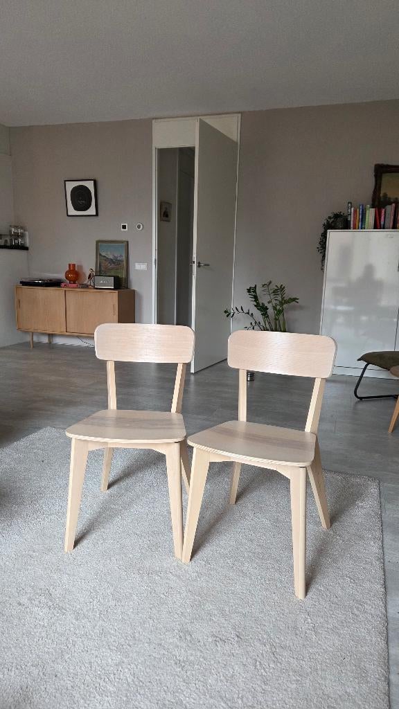 2 Ash Dining Chairs - Lisabo Ikea, Ophalen, Gebruikt, Twee, Bruin