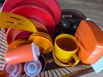 Campingserviesgoed oranje/rood/geel/bruin (vintage), Ophalen, Gebruikt