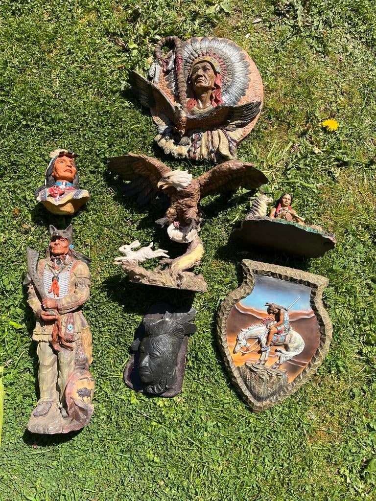Verzameling Indianen Beelden en Wanddecoratie, Ophalen, Gebruikt, Mens