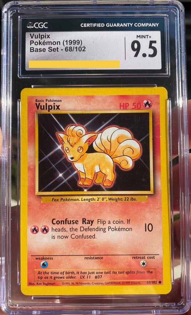 Vulpix #68 Pokemon Base Set CGC 9,5 mt+, Ophalen of Verzenden, Zo goed als nieuw, Losse kaart