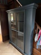 Antieke massief houten kast met glazen schuifdeur, Ophalen