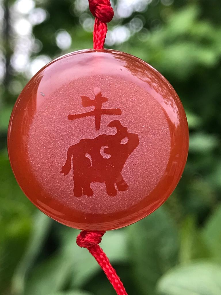 Hanger met dierenriem teken Os - gekocht in China, Overige materialen, Nieuw, Ophalen of Verzenden, Zilver